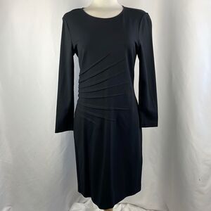Armani Collezioni Black w Pleated Side Mini  Dress